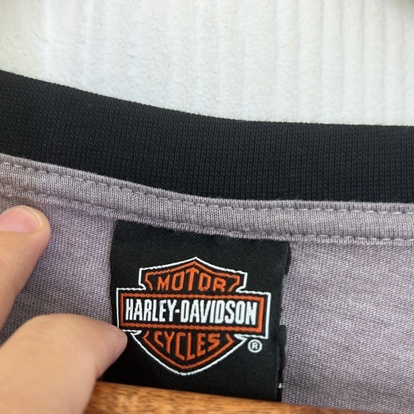 Harley Davidson - Sparkly HD Logo Soft Light Long Sleeve Urbana IL Shirt Medium - Picture 7 of 10